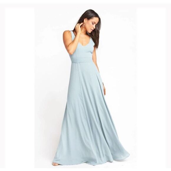 NWT Show Me Your Mumu Jenn Maxi Dress in Silver Sage Crisp - Size: Medium - Picture 1 of 16